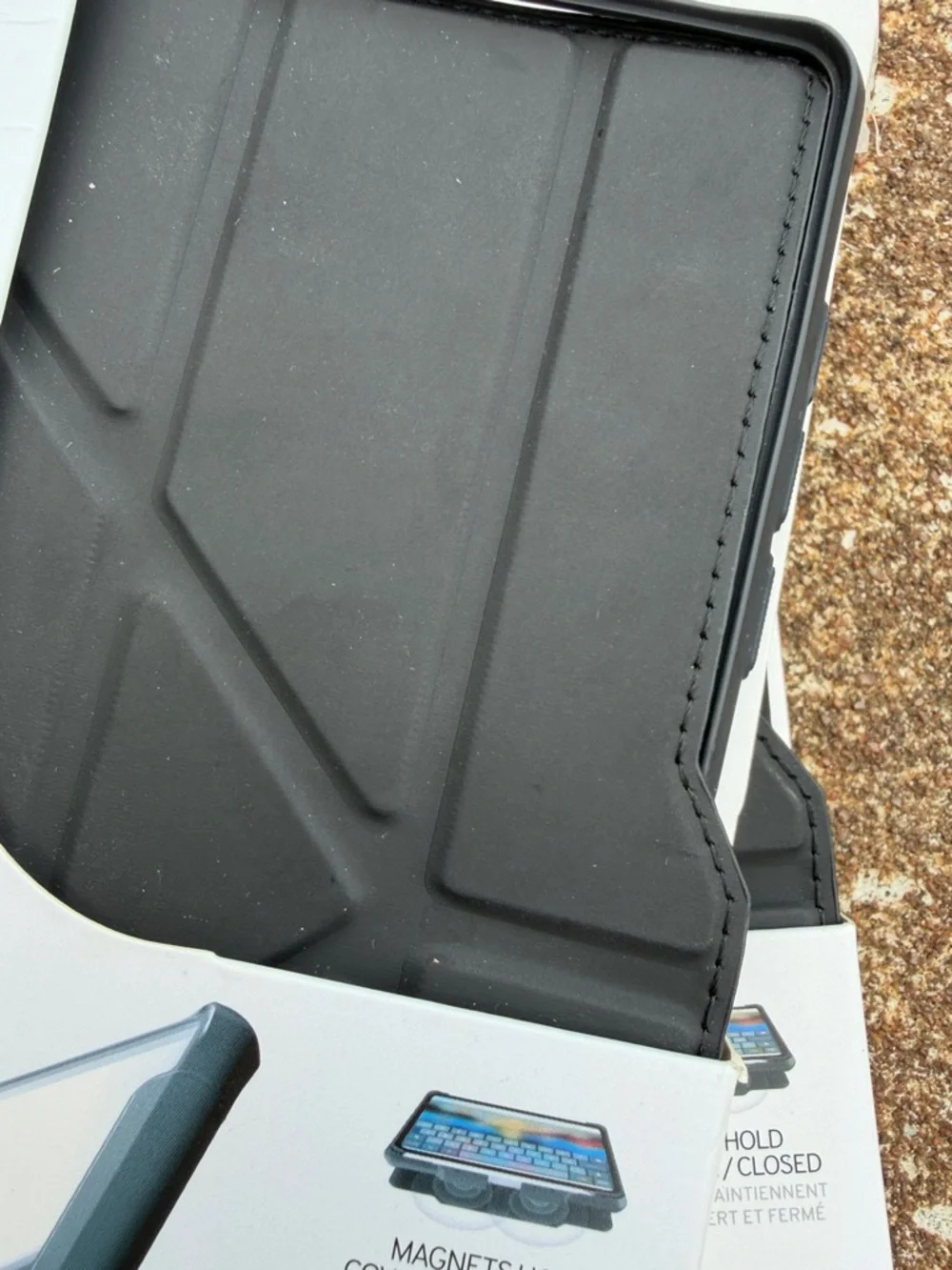 ITSKINS Black Hybrid_R Solid Folio Case for TCL 8+. NEW